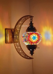 Mozaik Aplik Lamba Hilal Dekoratif Duvar Otantik Aplik Yarım Ay